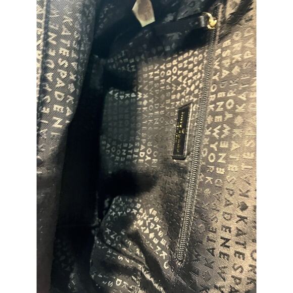 KATE SPADE NICOLE LARCHMONT AVE BACKPACK BLACK LEATHER TRAVEL SCHOOL BAG - Picture 10 of 12